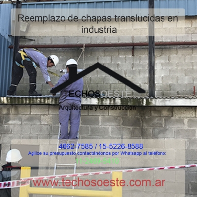Reemplazo de chapas translucidas en industrias