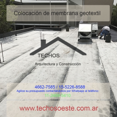 colocación de membrana geotextil