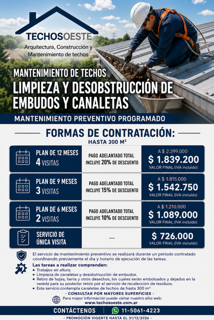 Planes de Mantenimiento Preventivo de Techos Para casas particulares y barrios privados