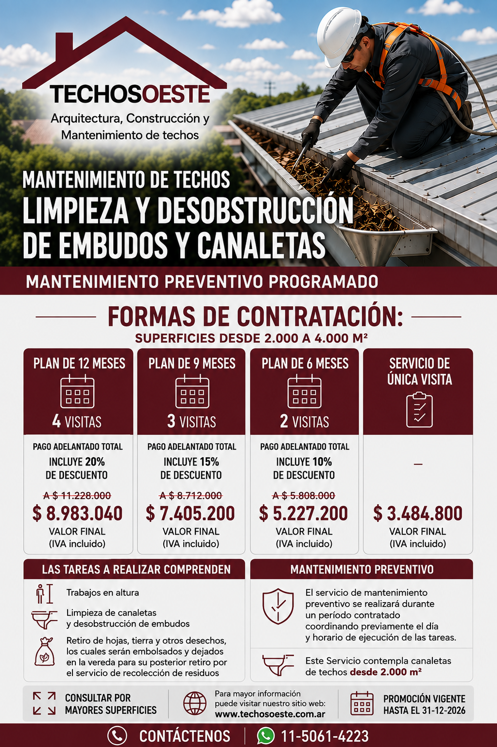 El servicio de mantenimiento preventivo se realizará durante un período contratado coordinando previamente el día y horario de ejecución de las tareas